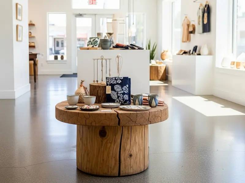 ショップのディスプレイ台として