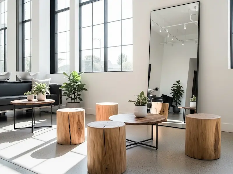 美容室の待合椅子